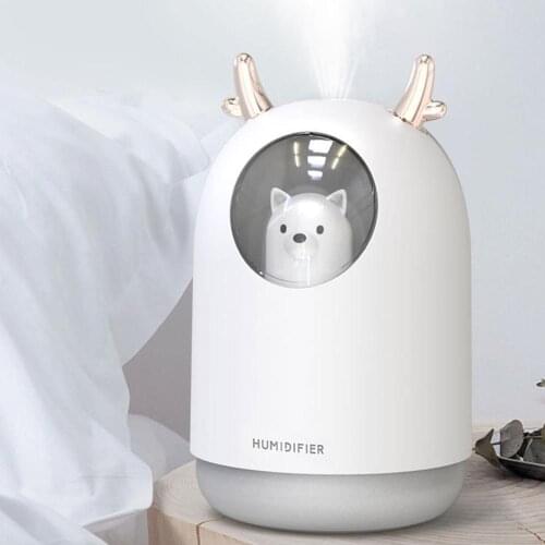 300ml Bear LED Ultrasonic USB Air Humidifier Aroma Essential Table Oil Diffuser