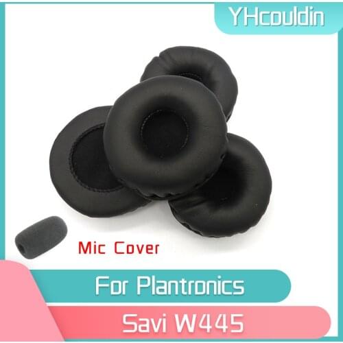 YHcouldin Earpads For Plantronics Savi W445 Headphone Accessaries Replacement Wrinkled Leather