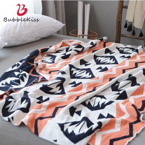 Bubble Kiss Nordic Knitted Throw Blanket Simple Double-Sided Geometric Pattern Bedding Cover Blanket Summer Office Nap Blanket