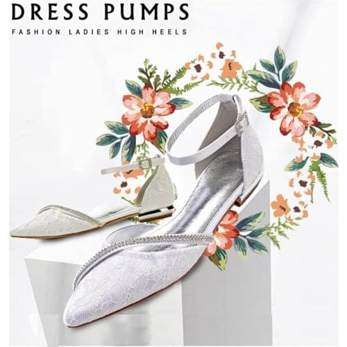 MarHermoso Womens Glitter Bridal wedding shoes Pointed Toe Low Heel Ankle Strap Elegant Ballerinas Festival Low Heel Ballets