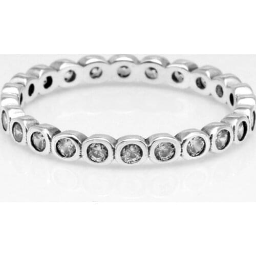 Original Allure Round Rings With Crystal For Women 925 Sterling Silver Ring Wedding Party Gift Fine Europe Jewelry