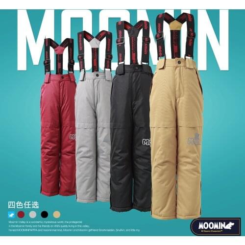 Winter Boys Waterproof Overall Warm Girls Outdoor Zipper One Piece Children Overall -20 Degree Muumi Jumpsuit Black Red