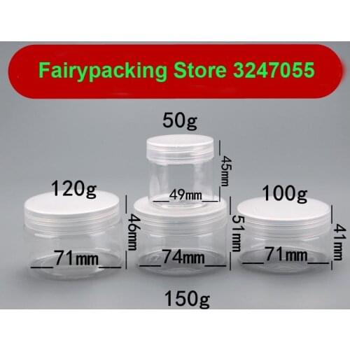 50g100g120g150g 10/30/50pcs Empty Portable Cosmetic Mask Container, Plastic Clear Cosmetic Cream jar, Nail Art Decorations Pot