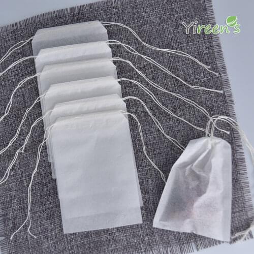 Free shipping! 1000pcs/lot 50 X 70mm Double drawstring tea filters, food-grade Filter paper bags, disposable strings tea bags