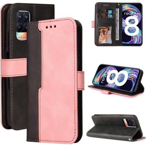Realme 8 5G 4G 2021 Leather Wallet Case for OPPO Realme 8 Flip Case Magnetic Card Slot Book Cover for Real Me 8 Stand Fundas