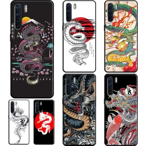 Japanese Dragon Style Cover For OPPO A52 A72 A92 A83 A91 Reno 4 Pro 2 Z A3S A5S A1K F7 A31 A53 A9 A5 2020 Case