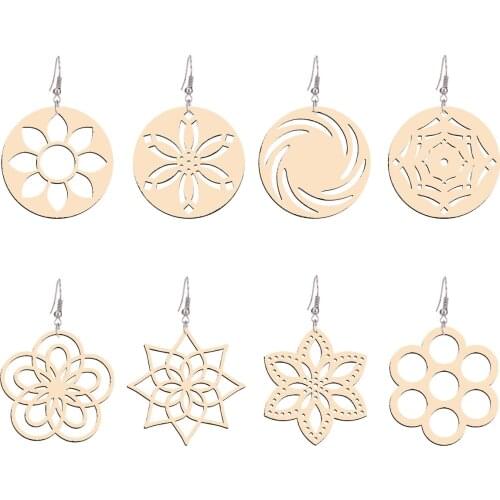 20pcs Wood Earring Pendant Unfinished Christmas Wood Earring Blanks Wooden Teardrop Blanks for Earrings Jewelry DIY Craft Making