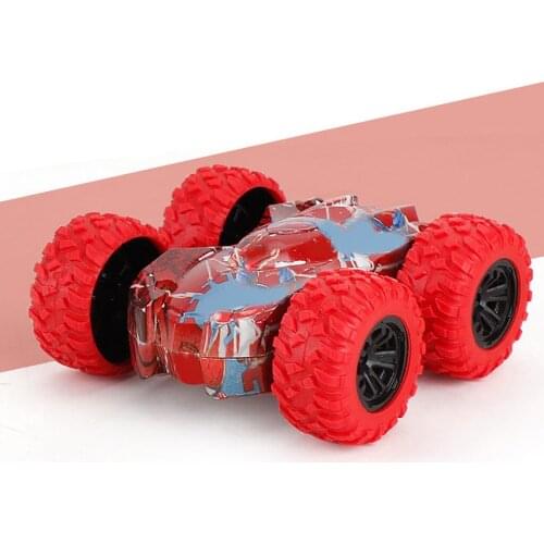 Kids Car Toys Truck Off Road Model Car Vehicle Kids Toy Gift Inertia-double Side Stunt Graffiti Car Birthday Gift