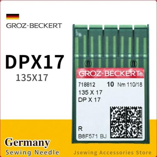 50PCS DPX17 (135X17) Groz-Beckert Needles For Industrial Walking Foot / Chainstitch Sewing Machine JUKI Durkopp SY3355 Titanium