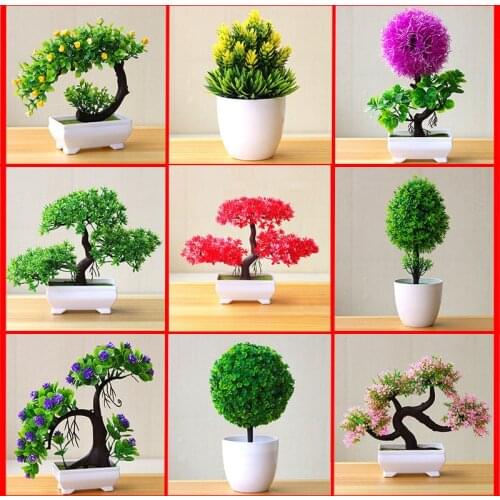 Artificial Plant Bonsai Small Tree Potted Plant Simulation Plant Fake Flower for DIY Home Party Decoration Hotel Garden Decor