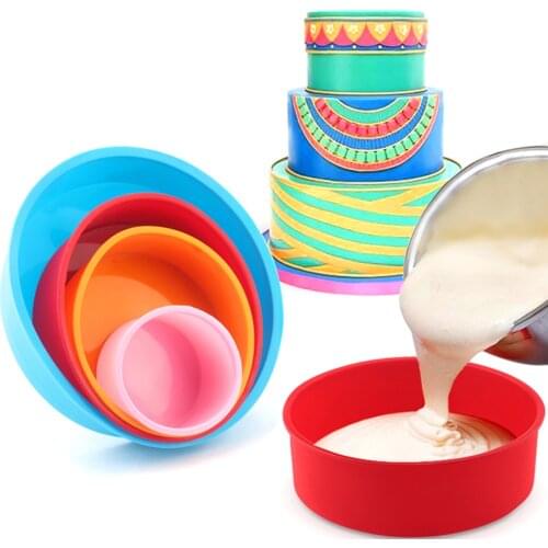 4/8 inch Round Cake Mold Handmade Soap Candle Mold Mousse Pan Dessert Jelly Pudding Kitchen DIY Silicone Baking Mould