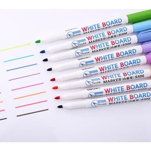 8 Colors Low-Odor Dry Erase Markers, Whiteboard Erasable Marker Pens Set, Ultra Fine Tip, Assorted Colors, 8-Count