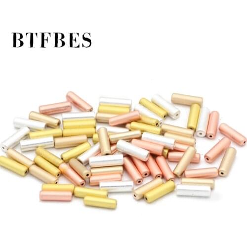BTFBES Matte Gold Silvers Hematite 13x4mm Long Cylinder Natural Stone Loose Beads For bracelet Earrings Making DIY Jewelry