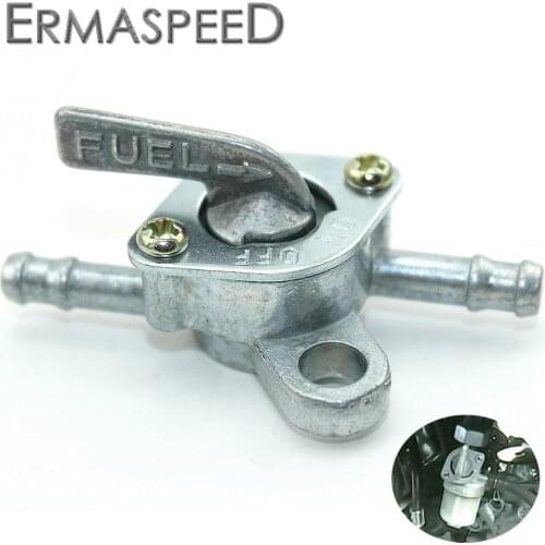Motorcycle Motocross Fuel Tank Taps Oil Gas On-Off Switch Silver Aluminum Petrol Cock Petcock Universal for Off road ATV Quad