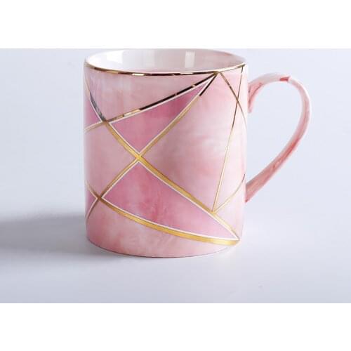 Marbling Breakfast Cup Modern Hand Grip Europe Style 380ml Ceramic of Bone China Milk Coffee Mugs Creative Gift for Friends