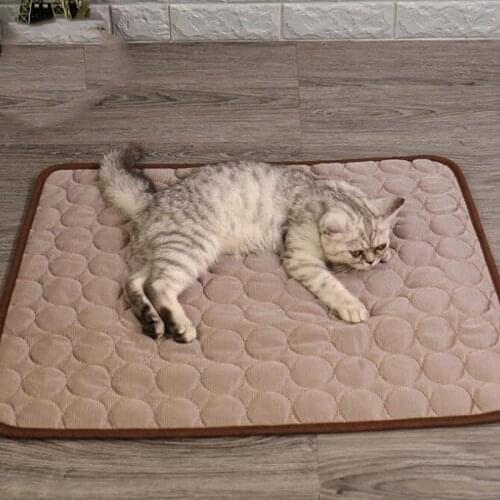 Pet Soft Summer Cooling Mats Blanket Pet Dog Self Cooling Mat Pad Summer Car Seat Ice Silk Mat Pet Cooling Non Sticking Blanket