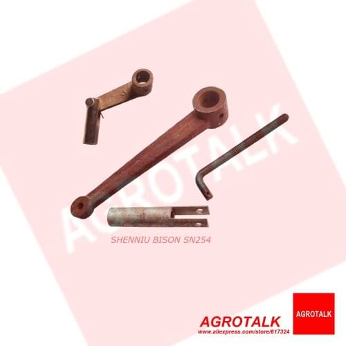 Set of clutch release push rod / power division release arm with fork for Shenniu SN254, part number: 254.42.120 + 254.42.122