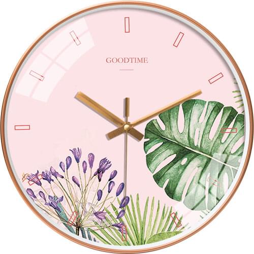 Nordic Creative Modern Wall Clock Gold Plant Hipster Large Clocks Wall Home Decor Living Room Silent Kitchen Clock Reloj FZ946