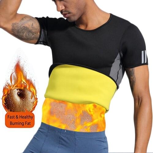 NINGMI Neoprene Sauna Shirt Shapewear Men Waist Trainer Body Shaper Slimming Shirt Compression Fitness Tight Corset Sauna Jacket