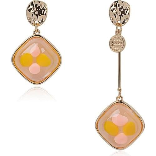 2020 new sweet metal heart-shaped imitation pearl earrings womens AB style earrings jewelry accessories