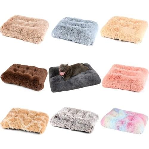New Fashion Soft Pet Mat Dog Bed Winter Thicken Warm Cat Dog Cute Solid Color Sleeping Cushion for Small Large Dogs Supplies