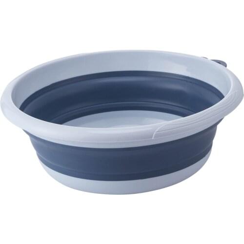 Simple and fashionable plastic thickened household folding basin outdoor travel silicone washbasin hanging storage children and