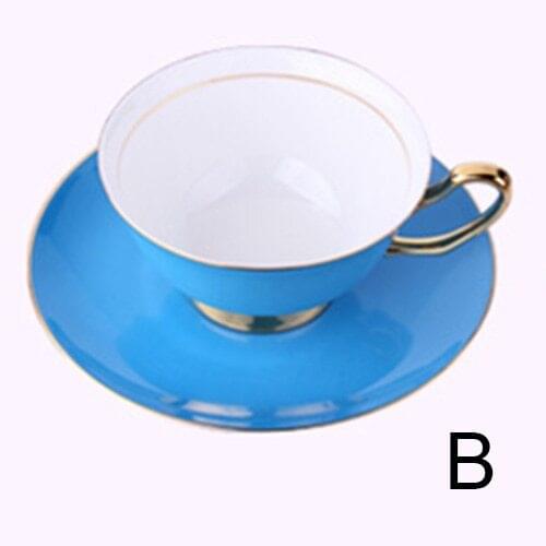 British Style Luxury Moroccan Coffee Cup and Saucer Set with Gold Handel Ceramic Cappuccino Afternoon Tea Cup