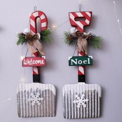 Christmas ornaments wooden shovel hanging ornaments wall hanging indoor and outdoor photography background layout dress up
