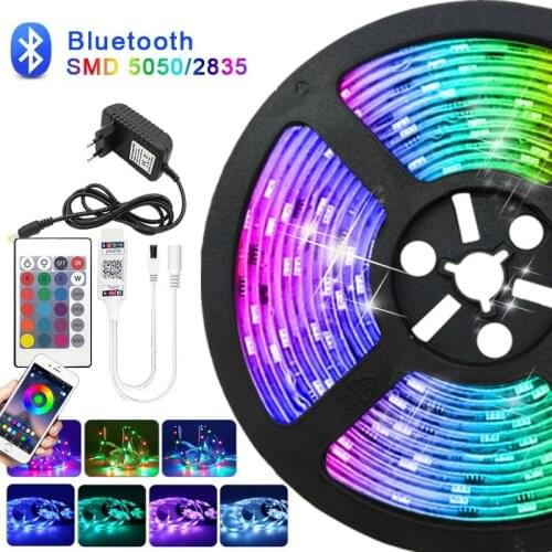 Smart Bluetooth Controller LED Strip RGB Color Light Tape SMD 2835 5050 DC12V Waterproof 20M Diode Ribbon Flexible Room Decor