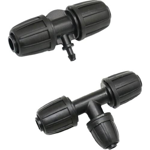 Garden hose 1/2" to 1/4" 3/8" tee water splitter 16mm to 4/7 8/11 hose tee reducing barb connector lock nut 30pcs