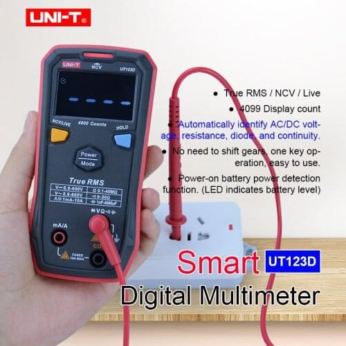 UNI-T UT123D Automatic Smart Digital Multimeter NCV AC/DC Voltage Measurement EBTN Display ℃/℉ Switch Measurement