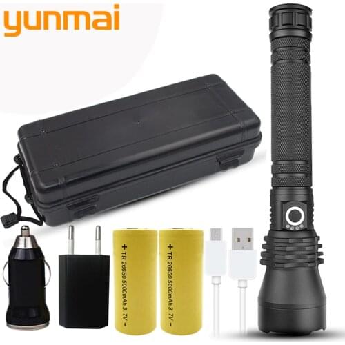XHP90.2 Aluminum Tactical LED Flashlight USB Rechargeable Zoom Black Flashlight Power Supply 18650 Or 26650 Battery Lantern 1285
