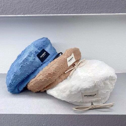 2021 Hat female spring and summer new lace painter hat elegant and comfortable beret adjustable drawstring hat