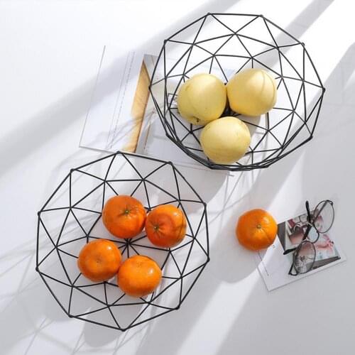1PC Iron Fruit Tray Kitchen Storage Basket Table Candy Bowl Home Decor Organizer For Vegetable Snacks Table Dining Decoration