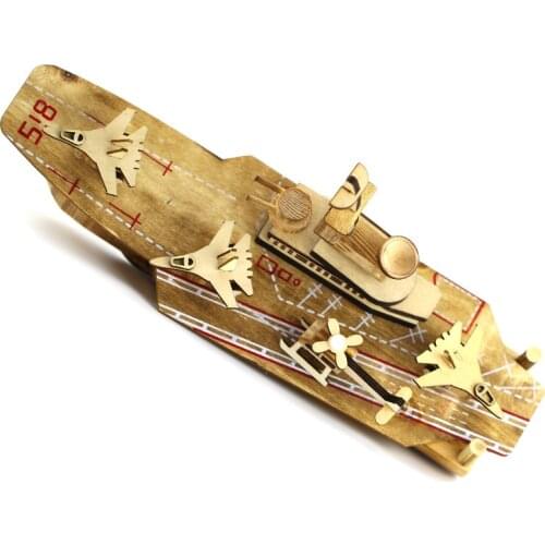 1pcs Creative Wooden Military Toy Mini Battleship Fighter Model Classic Home Decoration Crafts For Kids Gift Airplane Miniatures