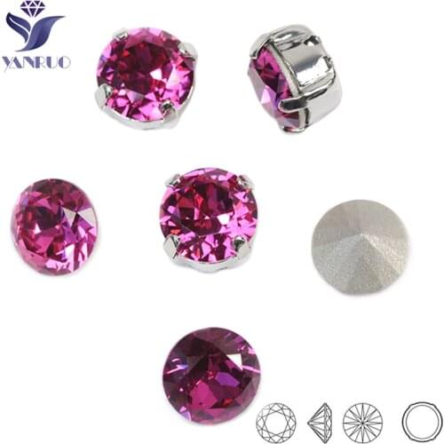 1357 Brilliant Cut Fuchsia Sparkly Rhinestones Sew On Crystal Stones Pointback Stones Applique Shoes Gems Beads For Rhinestone
