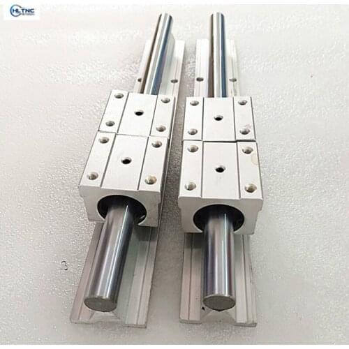 2pcs SBR25-200mm 25MM FULLY SUPPORTED LINEAR RAIL SHAFT ROD + 4 SBR25UU Block