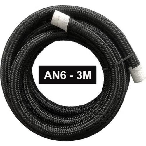3 Meters AN4 AN6 AN8 AN10 Fuel Hose Oil Gas Cooler Hose Line Pipe Tube Nylon Stainless Steel Braided Inside CPE Rubber Fuel Hose