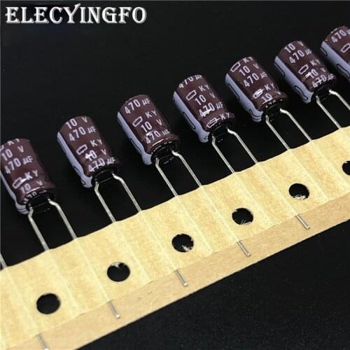 100pcs 470uF 10V470UF Japan NCC KY Series 8x11.5mm Low ESR Long Life 10V470uF Aluminum Electrolytic Capacitor