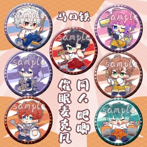 Anime Division Rap Battle Painter Series Cartoon Round Badge SAMATOKI AOHITSUGI Jakurai Jinguji Medal Brooch Pins Pendant Toy