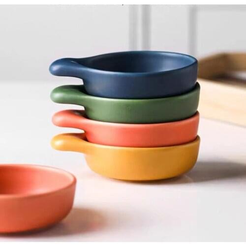 Dishes Japanese-style Ceramic Small Household Creative and Lovely Dip and Plates Soy Sauce and Vinegar Warmth Hot Pot Simple
