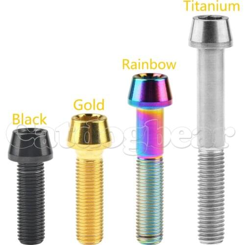 Catdogbear 4 Pcs M10x20 25 30 35 40 45 50mm Titanium Bolts Pitch 1.25mm Taper Head DIN912 Motorcycle Bicycle Screw