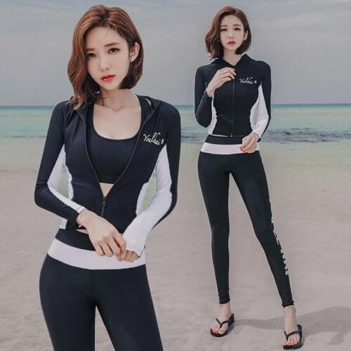 Whole Woman Swimwear Swimsuits Women Long Sleeve Swimsuit Kitesurf Swim Surfing Movement Ins Outdoor Sun Implicated Cap Yoga