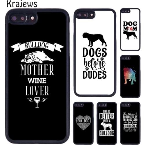 Krajews life is better with a bulldog mom Phone Case For iPhone 5 6S 7 8 plus 11 12 Pro X XR XS Max Samsung Galaxy S7 S8 S9 S10
