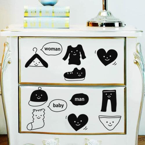 Home decoration DIY PVC Shoe Cabinet Wardrobe Logo Decorative Storage Drawers Plane Wall stickers 3pc/lot