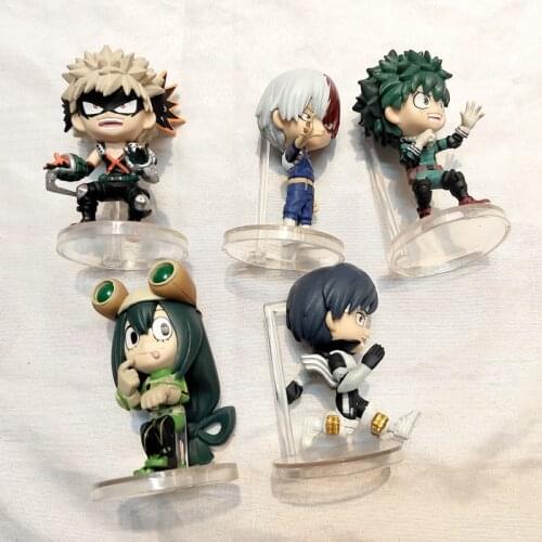5pcs/set Anime My Hero Academia Figurine Todoroki Shouto Midoriya Izuku Bakugou Katsuki Asui Tsuyu Action Figure PVC Model Toys
