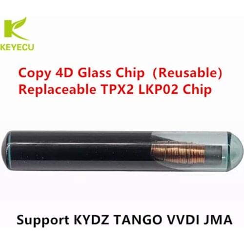 KEYECU 10PCS/LOT Copy 4D Glass Chip Replaceable TPX2 LKP02 Chip Support KYDZ TANGO VVDI JMA Machine (Reusable)