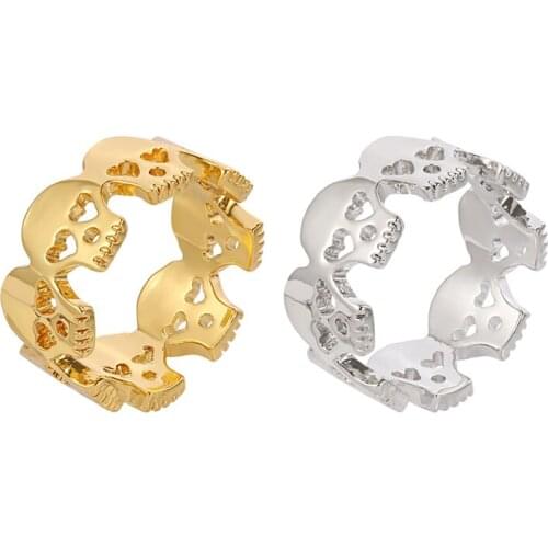 New Style Classic Skull Ring Metal Hip Hop Rock Punk Style Men Women Trend Party Jewelry Creative Holiday Gift Accessories