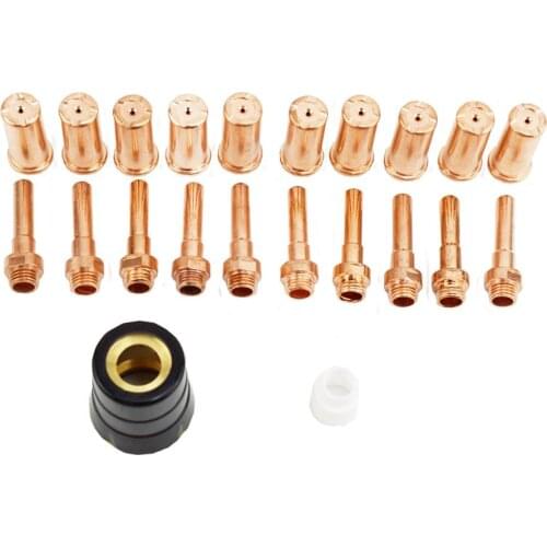 22pcs Extended Nozzles 1395 Eelctrodes 1368 Consumables kit For Cebora HP041 P70 CP-70 Cutting torch With Shield Cups Diffusers