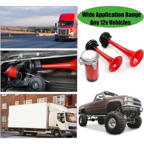 Red 12v super loud Car Air double horn 135dB Electric Horn Sound Speakers With pump Compressor For motorbike car ATV vehicle